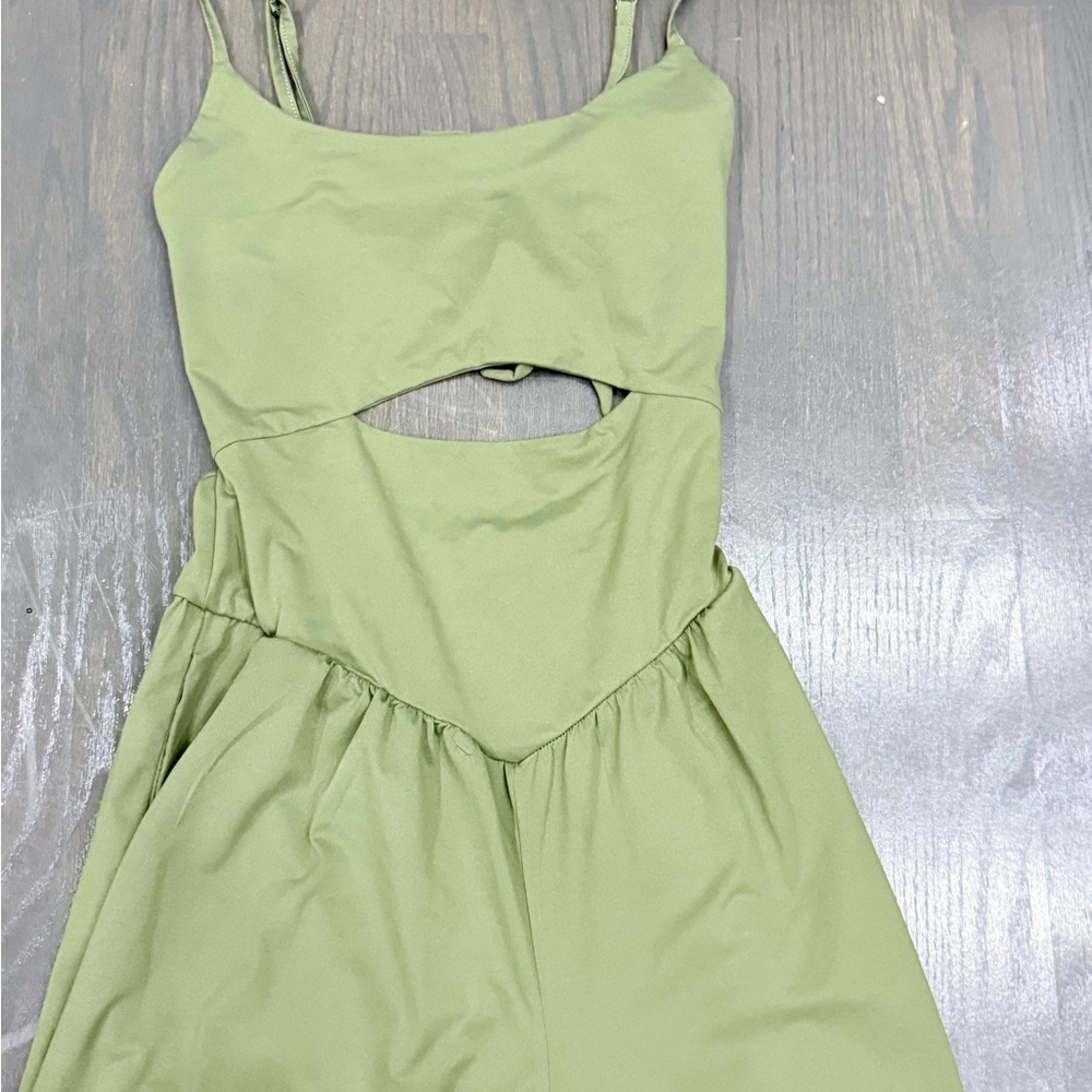 Cutout Strapless Jumpsuit in Light Green - Picture 4 of 8